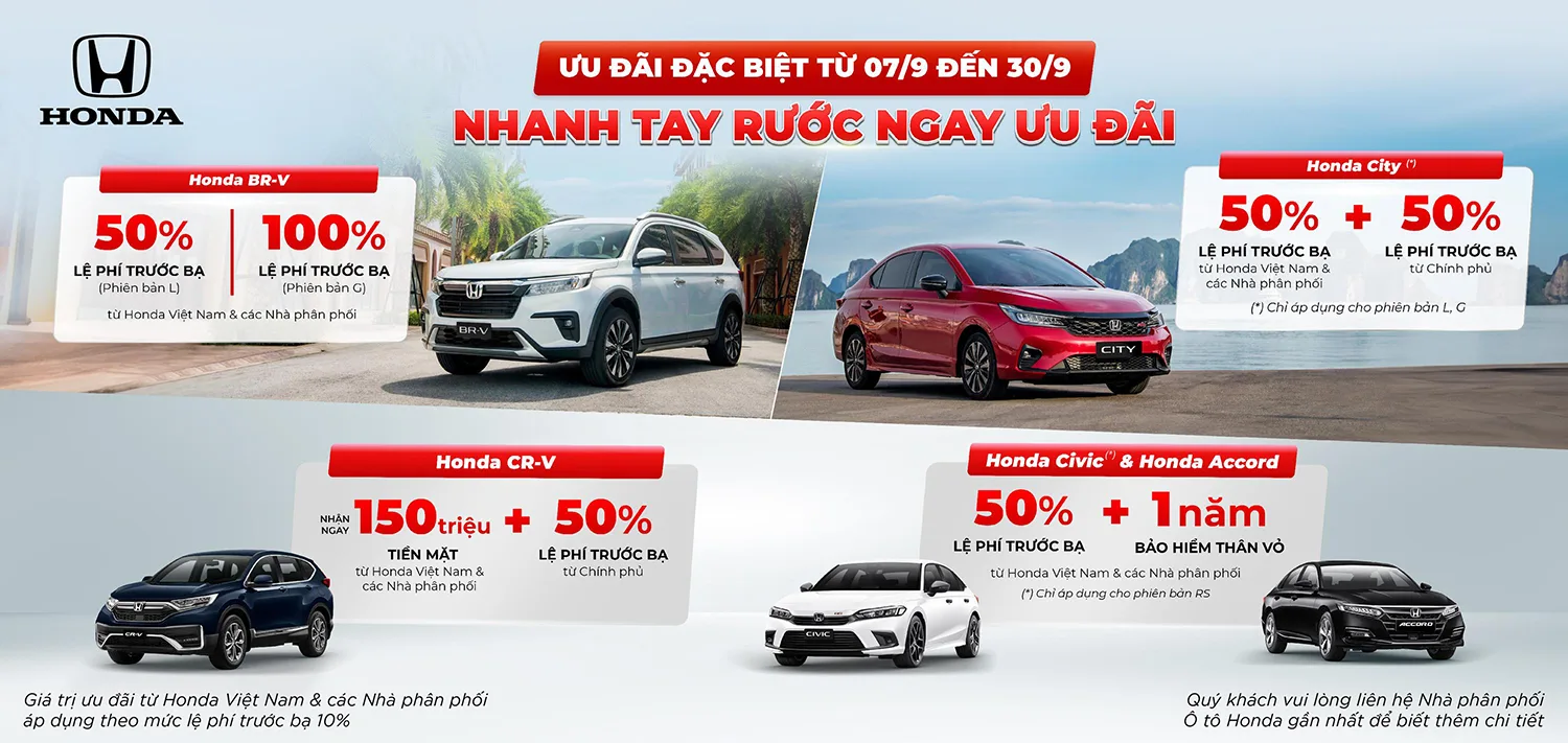 Nhanh tay rước ngay ưu đãi từ Honda Việt Nam